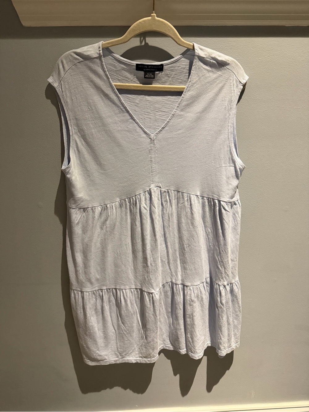 Sanctuary Pale Blue Sleeveless V-Neck Tiered dress
